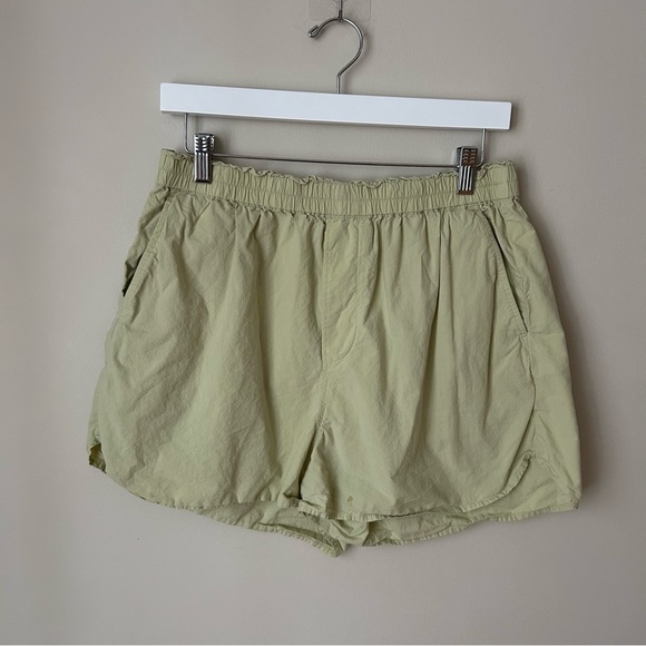 Madewell Poplin Paperbag Light Green Pull On Shorts Women’s Size Medium - Picture 1 of 5
